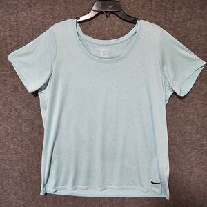 Nike Shirt Adult 2XL XXL‎ Light Blue Teal S/S Dri Fit Polyester Gym Active Men